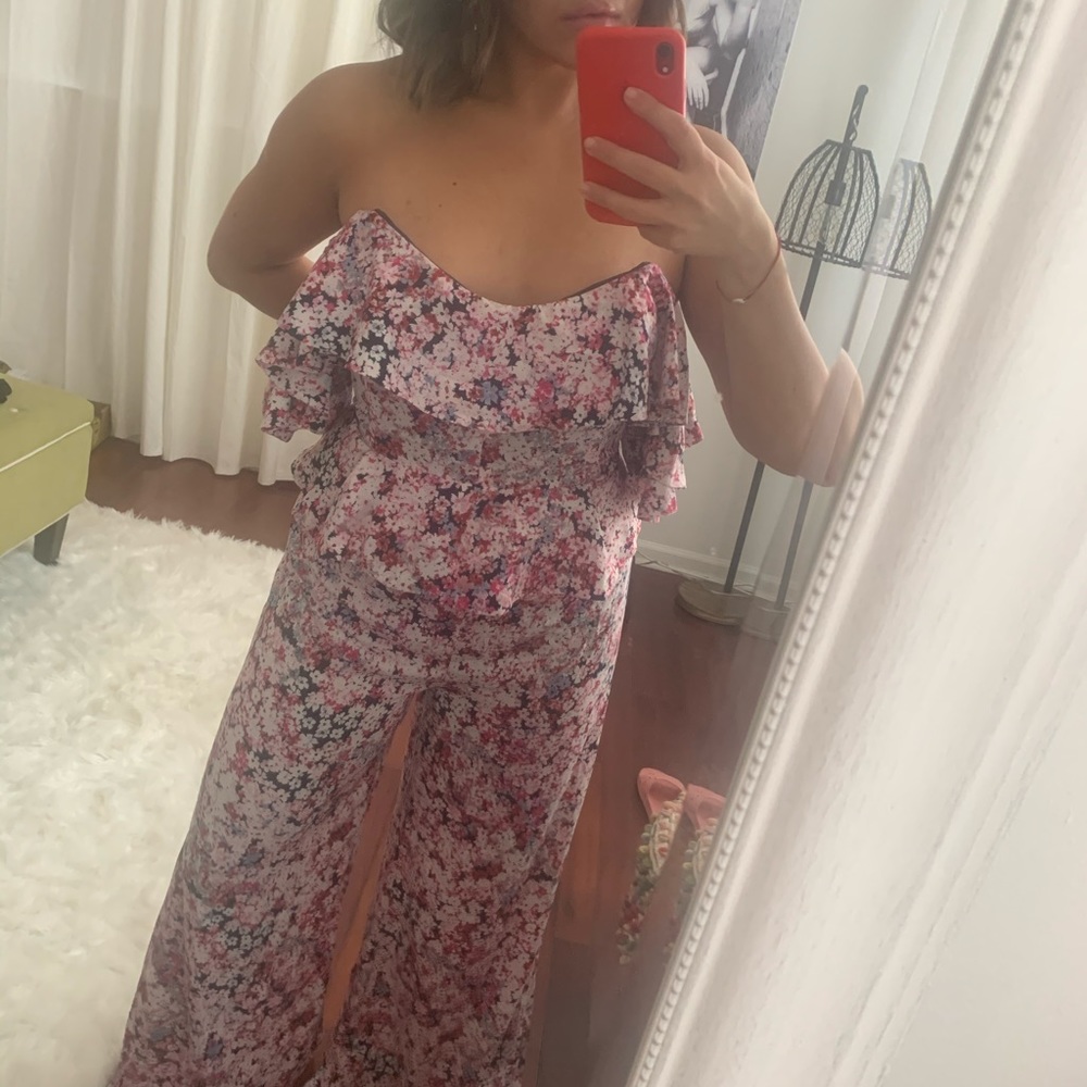 Michael Costello strapless jumpsuit